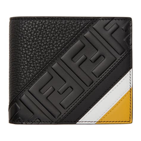 fendi black fabric bi-fold|Fendi bifold leather wallet.